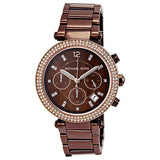 Buy Shop Michael Kors Parker Chronograph Brown Dial Brown Steel Strap Watch For Women - MK5578 USA Online