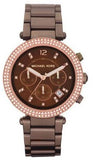Buy Shop Michael Kors Parker Chronograph Brown Dial Brown Steel Strap Watch For Women - MK5578 USA Online