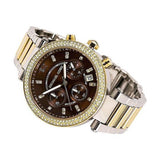 Buy Shop Michael Kors Parker Chronograph Brown Dial Two Tone Steel Strap Watch for Women - MK6118 USA Online