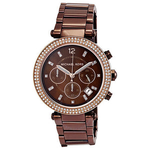 Buy Shop Michael Kors Parker Chronograph Brown Dial Brown Steel Strap Watch For Women - MK5578 USA Online