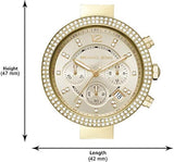 Buy Shop Michael Kors Parker Chronograph Gold Dial Gold Steel Strap Watch For Women - MK6831 USA Online