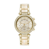 Buy Shop Michael Kors Parker Chronograph Gold Dial Gold Steel Strap Watch For Women - MK6831 USA Online
