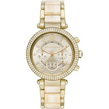 Buy Shop Michael Kors Parker Chronograph Gold Dial Gold Steel Strap Watch For Women - MK6831 USA Online