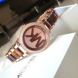 Buy Shop Michael Kors Parker Chronograph Gold Dial Two Tone Steel Strap Watch for Women - MK6109 USA Online