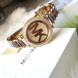 Buy Shop Michael Kors Parker Chronograph Gold Dial Two Tone Steel Strap Watch for Women - MK6109 USA Online
