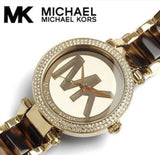 Buy Shop Michael Kors Parker Chronograph Gold Dial Two Tone Steel Strap Watch for Women - MK6109 USA Online