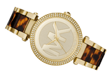 Buy Shop Michael Kors Parker Chronograph Gold Dial Two Tone Steel Strap Watch for Women - MK6109 USA Online