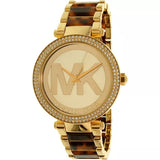 Buy Shop Michael Kors Parker Chronograph Gold Dial Two Tone Steel Strap Watch for Women - MK6109 USA Online