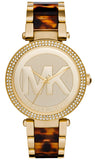 Buy Shop Michael Kors Parker Chronograph Gold Dial Two Tone Steel Strap Watch for Women - MK6109 USA Online