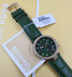 Buy Shop Michael Kors Parker Chronograph Green Dial Green Leather Strap Watch For Women - MK6985 USA Online