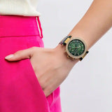 Buy Shop Michael Kors Parker Chronograph Green Dial Green Leather Strap Watch For Women - MK6985 USA Online