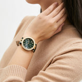 Buy Shop Michael Kors Parker Chronograph Green Dial Green Leather Strap Watch For Women - MK6985 USA Online