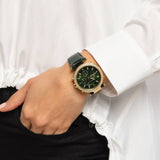 Buy Shop Michael Kors Parker Chronograph Green Dial Green Leather Strap Watch For Women - MK6985 USA Online