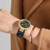 Buy Shop Michael Kors Parker Chronograph Green Dial Green Leather Strap Watch For Women - MK6985 USA Online