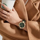 Buy Shop Michael Kors Parker Chronograph Green Dial Green Leather Strap Watch For Women - MK6985 USA Online