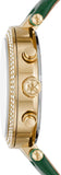 Buy Shop Michael Kors Parker Chronograph Green Dial Green Leather Strap Watch For Women - MK6985 USA Online