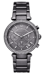 Buy Shop Michael Kors Parker Chronograph Grey Dial Grey Steel Strap Watch For Women - MK6265 USA Online