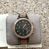 Buy Shop Michael Kors Parker Chronograph Grey Dial Two Tone Steel Strap Watch For Women - MK6440 USA Online