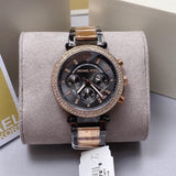 Buy Shop Michael Kors Parker Chronograph Grey Dial Two Tone Steel Strap Watch For Women - MK6440 USA Online