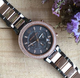 Buy Shop Michael Kors Parker Chronograph Grey Dial Two Tone Steel Strap Watch For Women - MK6440 USA Online