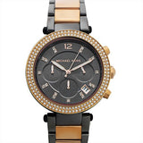 Buy Shop Michael Kors Parker Chronograph Grey Dial Two Tone Steel Strap Watch For Women - MK6440 USA Online