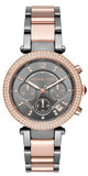Buy Shop Michael Kors Parker Chronograph Grey Dial Two Tone Steel Strap Watch For Women - MK6440 USA Online