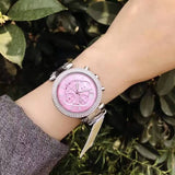 Buy Shop Michael Kors Parker Chronograph Pink Dial Silver Steel Strap Watch For Women - MK6105 USA Online