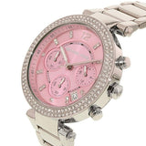 Buy Shop Michael Kors Parker Chronograph Pink Dial Silver Steel Strap Watch For Women - MK6105 USA Online