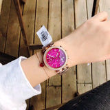 Buy Shop Michael Kors Parker Chronograph Purple Dial Rose Gold Steel Strap Watch For Women - MK6417 USA Online