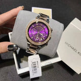 Buy Shop Michael Kors Parker Chronograph Purple Dial Two Tone Steel Strap Watch For Women - MK6108 USA Online
