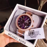 Buy Shop Michael Kors Parker Chronograph Purple Dial Two Tone Steel Strap Watch For Women - MK6108 USA Online