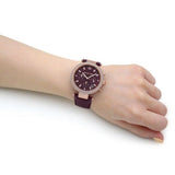 Buy Shop Michael Kors Parker Chronograph Red Dial Red Leather Strap Watch For Women - MK6986 USA Online