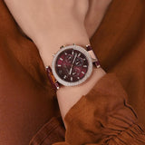 Buy Shop Michael Kors Parker Chronograph Red Dial Red Leather Strap Watch For Women - MK6986 USA Online