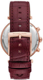 Buy Shop Michael Kors Parker Chronograph Red Dial Red Leather Strap Watch For Women - MK6986 USA Online