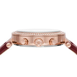 Buy Shop Michael Kors Parker Chronograph Red Dial Red Leather Strap Watch For Women - MK6986 USA Online
