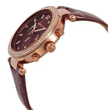 Buy Shop Michael Kors Parker Chronograph Red Dial Red Leather Strap Watch For Women - MK6986 USA Online