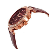 Buy Shop Michael Kors Parker Chronograph Red Dial Red Leather Strap Watch For Women - MK6986 USA Online