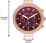 Buy Shop Michael Kors Parker Chronograph Red Dial Red Leather Strap Watch For Women - MK6986 USA Online