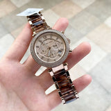 Buy Shop Michael Kors Parker Chronograph Rose Gold Dial Two Tone Steel Strap Watch For Women - MK6832 USA Online