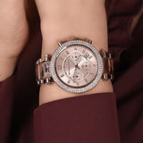 Buy Shop Michael Kors Parker Chronograph Rose Gold Dial Two Tone Steel Strap Watch For Women - MK6832 USA Online