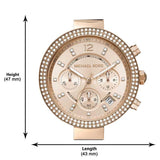 Buy Shop Michael Kors Parker Chronograph Rose Gold Dial Two Tone Steel Strap Watch For Women - MK6832 USA Online