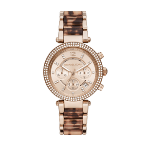 Buy Shop Michael Kors Parker Chronograph Rose Gold Dial Two Tone Steel Strap Watch For Women - MK6832 USA Online