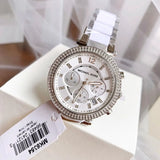 Buy Shop Michael Kors Parker Chronograph Silver Dial Silver Steel Strap Watch For Women - MK6354 USA Online