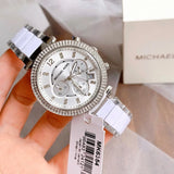 Buy Shop Michael Kors Parker Chronograph Silver Dial Silver Steel Strap Watch For Women - MK6354 USA Online