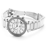 Buy Shop Michael Kors Parker Chronograph Silver Dial Silver Steel Strap Watch For Women - MK6354 USA Online