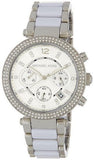 Buy Shop Michael Kors Parker Chronograph Silver Dial Silver Steel Strap Watch For Women - MK6354 USA Online