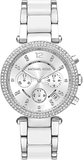 Buy Shop Michael Kors Parker Chronograph Silver Dial Silver Steel Strap Watch For Women - MK6354 USA Online