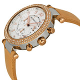Buy Shop Michael Kors Parker Chronograph White Dial Tan Leather Strap Watch for Women - MK5633 USA Online