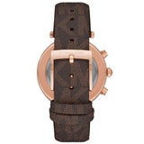 Buy Shop Michael Kors Parker Chronograph White Dial Brown Leather Strap Watch For Women - MK6917 USA Online