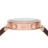 Buy Shop Michael Kors Parker Chronograph White Dial Brown Leather Strap Watch For Women - MK6917 USA Online